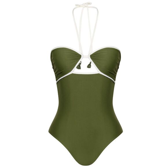 Johanna Ortiz Other - Johanna Ortiz Womens Ashninka Cutout Back One-Piece Swimsuit Medium Military